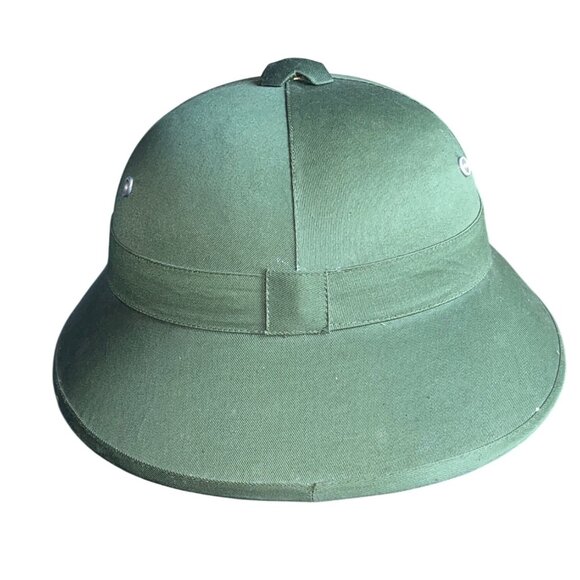 Vietnamese Pith Fiber Green Helmet Military Surplus Vintage Militaria - Picture 1 of 12